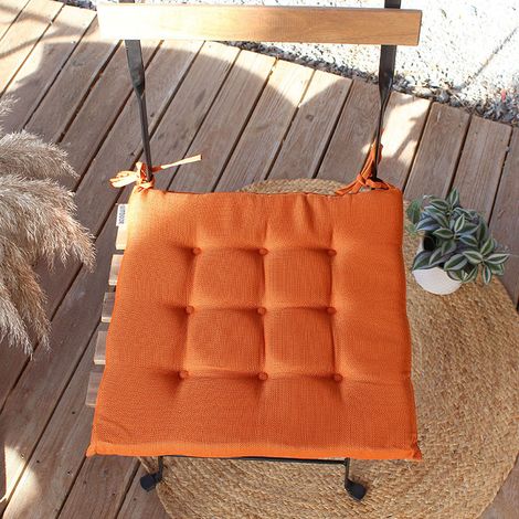 Galette de chaise outdoor unie déperlant et anti uv 40x40 cm - 40x40cm - Orange
