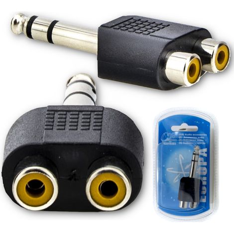 Adattatore / jack stereo da 6,3 mm maschio a 2x RCA femmina (1/4)