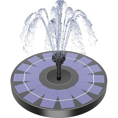 Solarbetriebener Vogelbad-Pumpenbrunnen mit 6 Düsen, 2,5 W, für Garten, Teich, Schwimmbad, Aquarium und Außenbereich (2,5 W) (1/5)