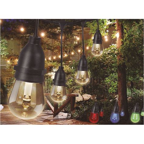 ILUMINACIÃN DE DISEÃO Ghirlanda LED esterna RGB 15 W da 14,6 m con controller e telecomando a distanza