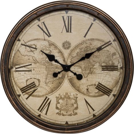 RELOJ MUNDIAL DE PLÁSTICO VINTAGE D.52 CM Pr. 51 x Pr. 5 cm (1/3)