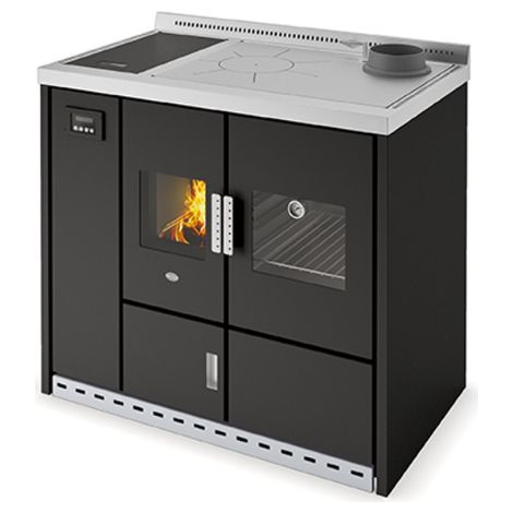 Eva Calòr Termococina De Leña Con ACS Integrado WANDA 9016045000 Acabado Textura Negro (1/4)