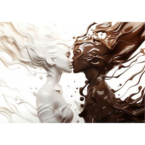 Papier peint panoramique abstrait femme intissé 400x280 cm mural salon chambre grand format (1/5)