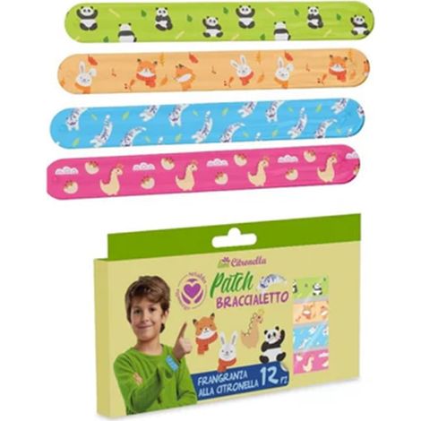 TrAdE Shop Traesio - Set 16pz Da 12 Patch Braccialetto Fragranza Alla Citronella Antizanzare Per Bambini 035078 - (1/2)