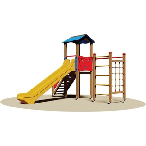 Giochipark villaggio Toledo 807 scivolo Poly/Vetroresina gruppo ginnico EN 1176 - Vetroresina