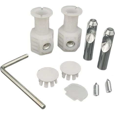 1 paire de boulons de fixation muraux universels pour WC, vis pour abattant, charnières de fixation supérieures, support de réparation pour salle de bain et vis de sol (1/4)
