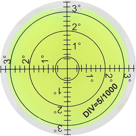 Niveau de bulles rondes, 60 mm, Niveau de bulles rondes de poche, Petit niveau de bulles avec échelle pour campeur, caravane, trépied, phonographe (60 x 12 mm) (1/5)