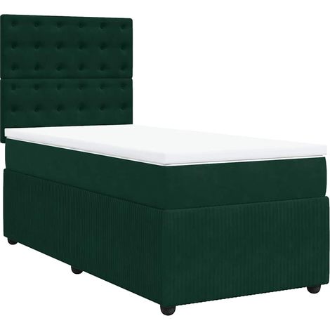 Maison Exclusive - Cama box spring con colchón terciopelo verde o (1/5)