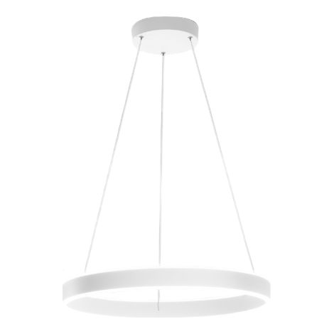 Suspension LED 48W 3840lm en Métal Blanc, Technologie CCT 3000K/4000K/6000K Sélectionnable, Diffuseur Satiné, Diamètre 60 cm - Marque Perenz