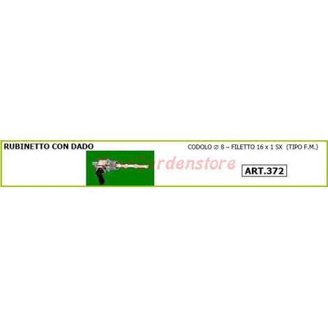 Grifo con tuerca para motocultor y motocultor 372