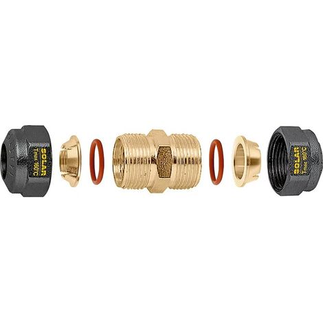 Raccordo a manicotto, meccanico a tenuta O-Ring per impianti solari. Diametro tubazione Ø18 Caleffi 254308 Ø 18