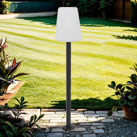 Wegeleuchte außen Grau 128 cm IP44 E27 in Weiß Grau Stehlampe Garten