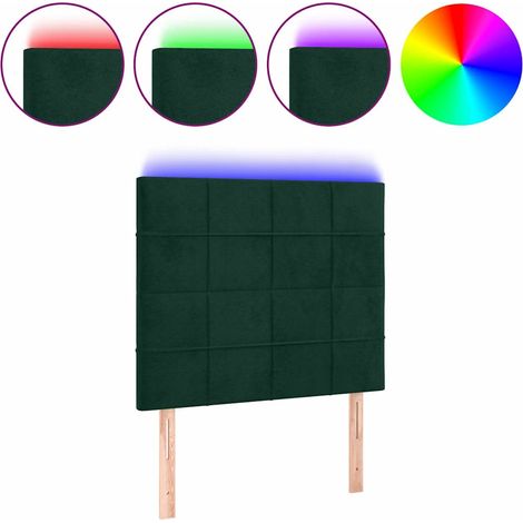 Maison Exclusive - Cabecero con luces LED terciopelo verde oscuro (1/5)