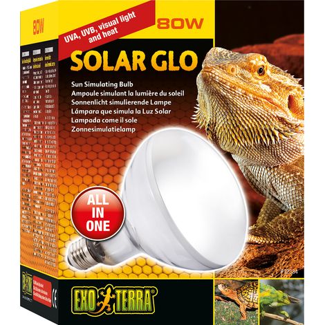 Ampoule simulant la lumiere du soleil pour terrarium - EXO TERRA - Solar Glo - UVB. UVA. lumiere visible et chaleur - 160W