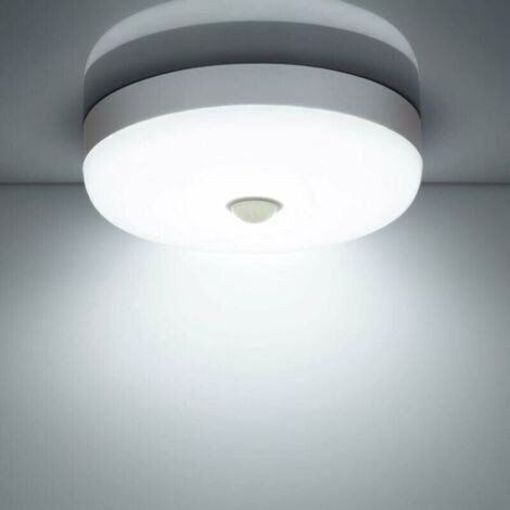 Plafonnier LED Detecteur de Mouvement 12W 1500LM 6500K Blanc Froid IP56 Étanche Rond Lampe Plafond LED pour Exterieur Intérieur Escalier Salle de Bains Garage Couloir [Classe énergétique E], Versaille (1/5)