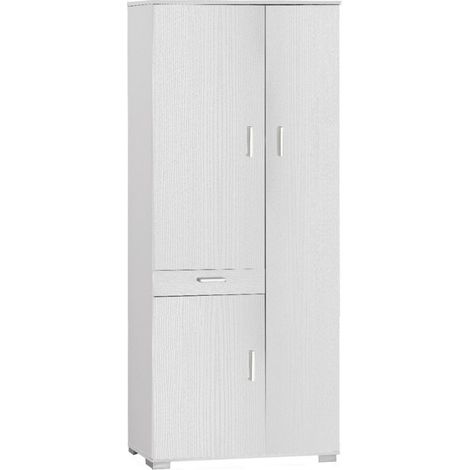 Mehrzweckschrank drei Türen eine Schublade Bianco Cenere 77x34x H178 cm