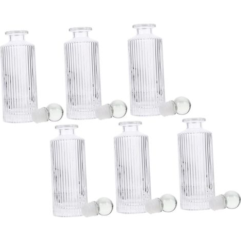 Flacon Diffuseur D'arômes en Verre 150 ML, Lot de 12 Set De Pièces, Flacon D'aromathérapie Transparent Bouchon Boule en Verre, Diffuseur D'essence pour Maison Et Bureau (1/5)