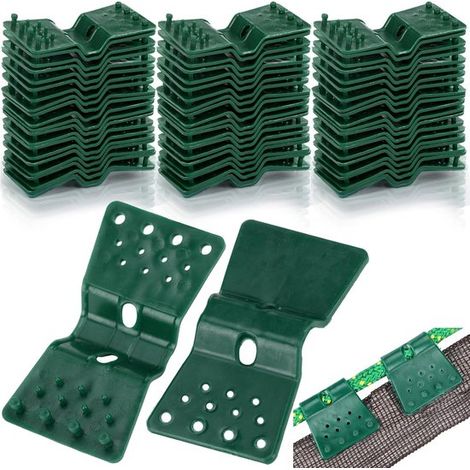 Pinces de fixation, clips de fixation, accessoires pour serre, lot de 50. Accessoires pour serre, clips de fixation pour bâche de serre, pour jardin et serre. (1/5)