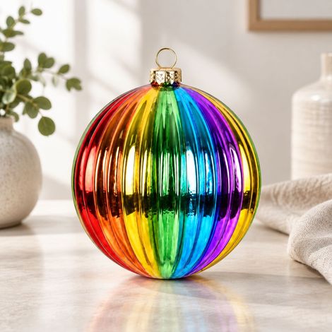 FLITI Multicolored Glass Christmas Bauble in the Shape of an Onion, Pumpkin, and Squash - Tree Decoration (1/5)