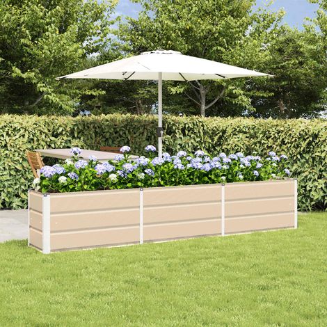 vidaXL  Planter  Ivory 240 x 40 x 45 cm Steel