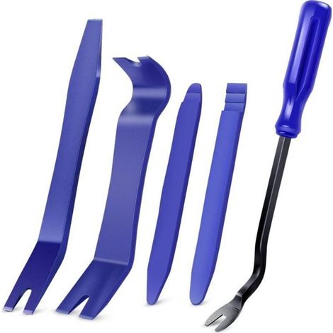 Kit d'outils de démontage de garniture automatique 5 pièces Kit d'outils de levier anti-rayures pour panneau de clip de porte de voiture - 5 pièces