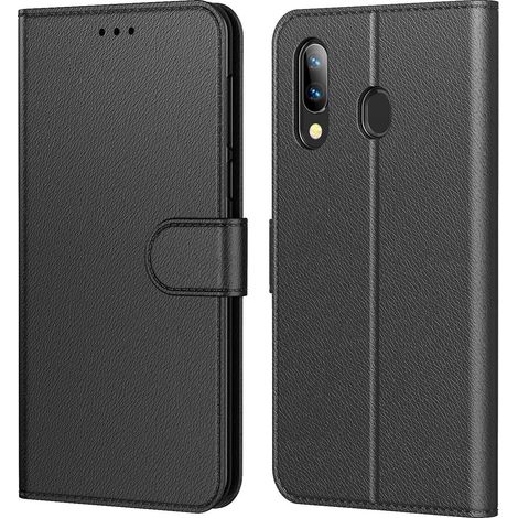 Tenphone Etui Coque pour Samsung Galaxy A20e, Protection Housse en Cuir Portefeuille Livre,[Emplacements Cartes],[Fonction Support],[Fermeture Magnétique] pour (Galaxy A20e (5,80 Pouces),Noir) (1/5)