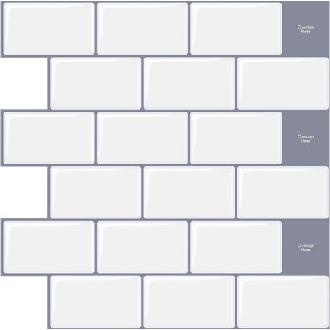 Lot de 10 autocollants vinyle étanches pour carrelage mural, 30,5x15,3 cm – Cuisine (1/5)