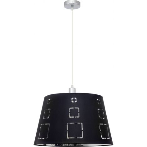 Lampe suspendue abrila Celaya chrome 40 cm métal textile