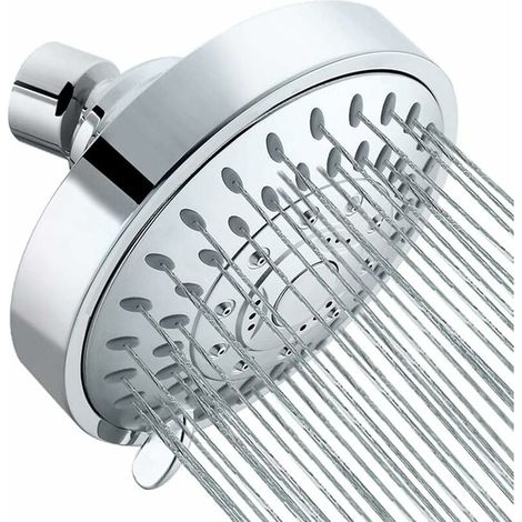 Serbia – Pommeau de douche haute pression 4 pouces – Anti-calcaire chromé – Jet doux et réglable – Économie d'eau – Installation facile