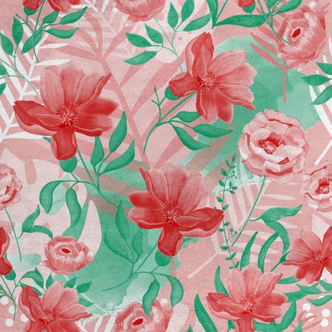 Tela de terciopelo real de poliéster para costura - Motivo floral 6 (1/5)