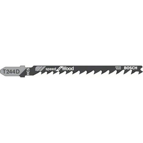 Bosch – Lame de scie sauteuse avoyée rectifiée 100 mm – Lot de 5 – Pour bois tendre et panneaux – Pas 4-5,2 mm – 2608630058