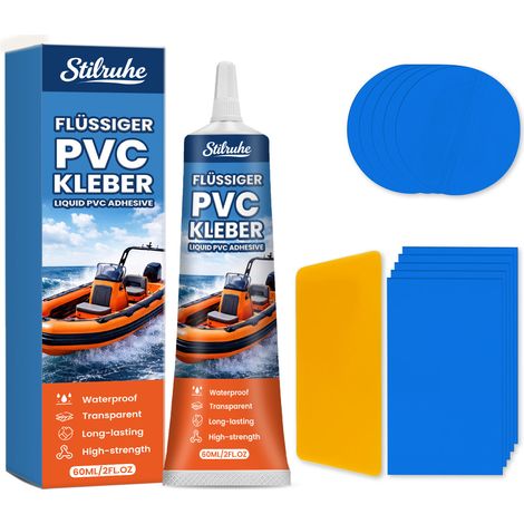 Pool-Reparaturset – Praktisches, wasserfestes und transparentes Reparaturset für Pools – Enthält 60 ml Reparaturmittel, 1 Schaber, 5 runde und 5 rechteckige Flicken -- DTEKGAZ (1/5)
