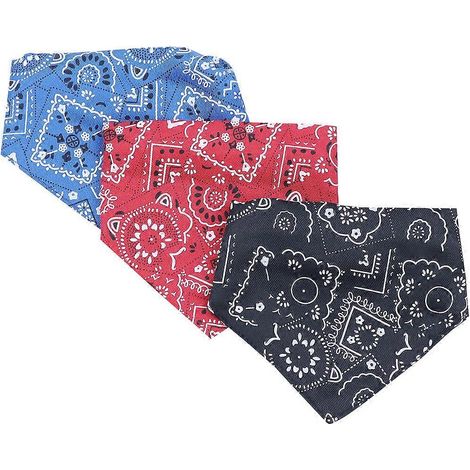Babero triangular para collar de mascota, bufanda para saliva, accesorios multifuncionales, 6 piezas (1/5)