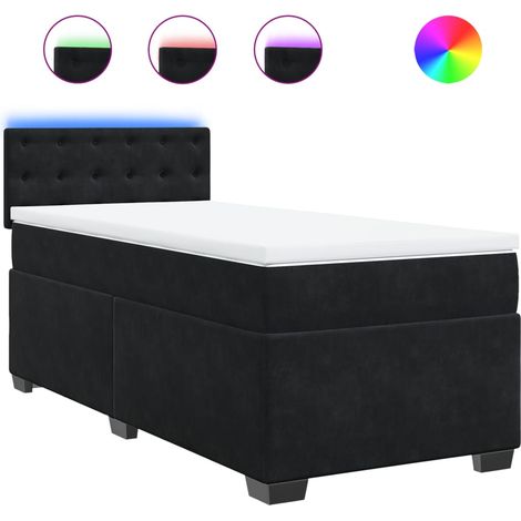 Maison Exclusive - Giroletto a Molle con Materasso Nero 90x200 cm in Velluto