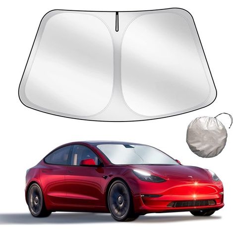 Parasol plegable adecuado para Tesla Model 3/Y (actualización 2025),tejido opaco de doble capa,Accesorio para Tesla Model 3 Model Y 2019-2025 (1/2)