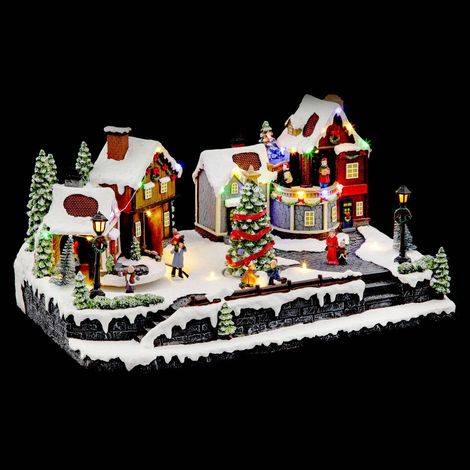 Villaggio illuminato in strada pedonale musicale 33 led - Feeric lights & christmas