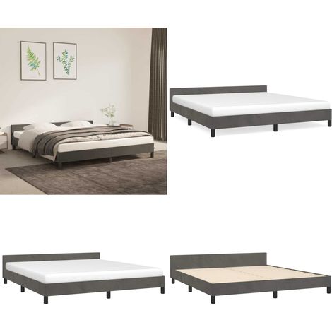 Bettgestell ohne Matratze Dunkelgrau 180x200 cm Samt - Samtbettwäsche - Doppelbett - Boxspringbett - Bettrahmen - Luxusbett - Home & Living (1/5)