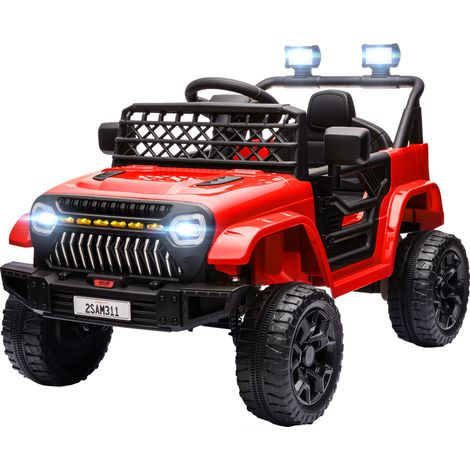 Voiture électrique enfant 12V avec télécommande, vitesse réglable, USB, phares, klaxon Rouge