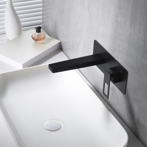 Imex -  Grifo Monomando Lavabo Empotrado Negro Serie  Suecia (1/2)