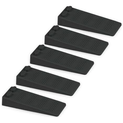 Pieces Soft Rubber Door Wedges, Adjustable Height Anti-Sliding Blocks, Non-Toxic and Odorless Door Stoppers, Floor and Wall Protectors for Carpet, Concrete, Hardwood Floors (Black) (1/5)