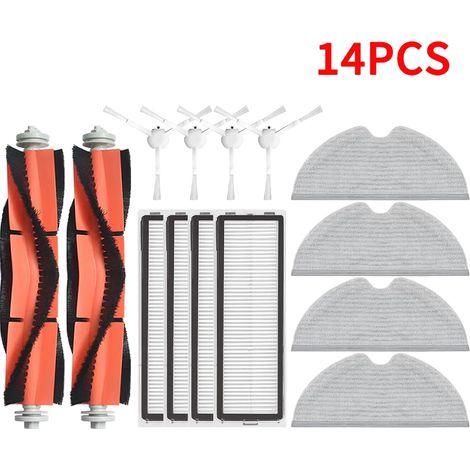 (Bleu marine) Convient aux aspirateurs robots laveurs Mijia 1C et 1T. Convient également au Dreame F9. Filtre HEPA, brosse latérale principale et lingette de nettoyage inclus. Accessoires pour aspirat (1/4)