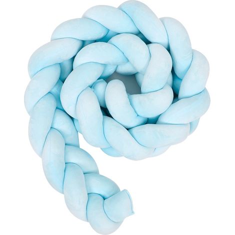 coussin serpent noué bleu pour lit bébé, barrière rembourrée tressée 1,5m, coussin moelleux pour berceau, décoration chambre enfant (1/5)