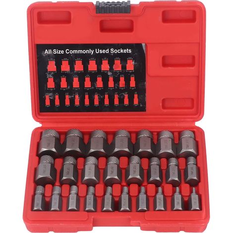 Ej.Life 25-teiliges Beschädigtes Schraubenausdreher-Set, Abisoliertes Schraubenausdreher-Set, Gebrochener Bolzenausdreher, Schraubenentferner-Set, Heimwerker-Handwerkzeug für Männer (1/5)