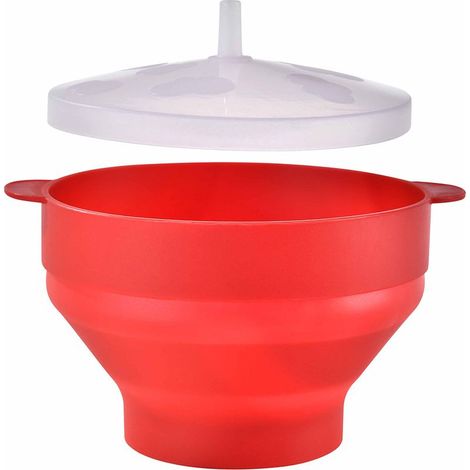 bol à popcorn pliable -Pas besoin d'huile/Cuisson rapide - avec couvercle (1/5)