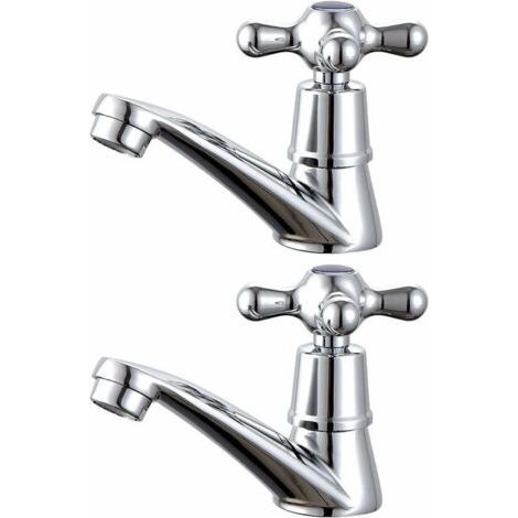 1 paire de robinets de lavabo chaud et froid pour lavabo de salle de bain (1/4)