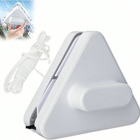 Nettoyant Vitres Magnétique Double Face, Outil de Nettoyage de Verre pour Fenêtres à Simple Vitrage 3-10 mm, Grande Hauteur Sans Électricité, avec Corde Anti-Chute (1/4)