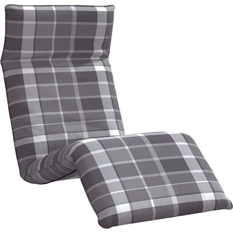 Maison Exclusive - Sonnenliege Klappbar Grau Karomuster 175x54x8,