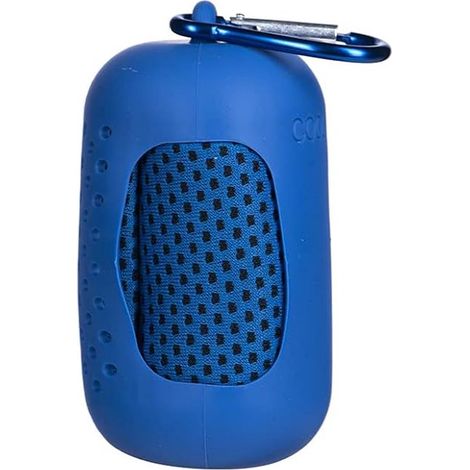 Asciugamano rinfrescante portatile - Con custodia in silicone - Materiale in poliestere - 30x90x0,05 cm - per palestra, sport, corsa e camminata - Blu scuro (1/5)