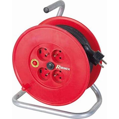 Enrouleur Électrique 4 Prises 15m - H05VV-F - Pieds Métal - Pratique et Sécurisé - D-Work