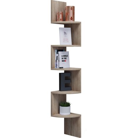 Mensola d'angolo di legno della mensola di deco della parete Mintis 123x20x20 - VCM